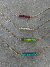 Load image into Gallery viewer, Handcrafted Thin Bar Gemstone Necklaces
