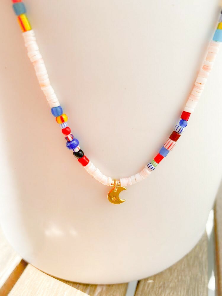 Moon in Full Color Necklace