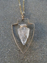 Load image into Gallery viewer, Quartz Crystal Arrowhead Necklace
