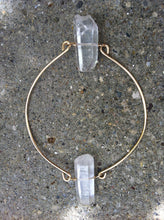 Load image into Gallery viewer, Handcrafted Crystal Quartz 14kt Gold filled Bangle
