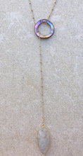 Load image into Gallery viewer, "Abalone" Hoop and Moonstone Arrowhead