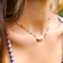 Load image into Gallery viewer, Rainbow Protective Baroque Pearl Necklace