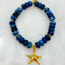 Load image into Gallery viewer, Blue Sodalite Rondelles & Starfish Charm
