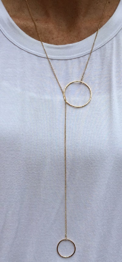 Handcrafted 14kt Gold Filled Circle Lariat Necklace