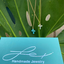 Load image into Gallery viewer, Tiny Pearl Cross Necklace