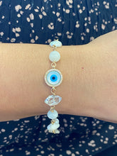 Load image into Gallery viewer, Crystal Edge Evil Eye Toggle Bracelet