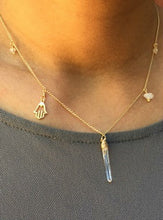 Load image into Gallery viewer, Clear Quartz, Crystals &amp; Hamsa hand Necklace
