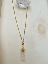 Load image into Gallery viewer, Rose quartz long beaded chain Necklace
