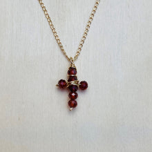 Load image into Gallery viewer, Tiny Pearl Cross Necklace