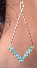 Load image into Gallery viewer, Chrysoprase Triangular Earrings
