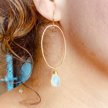 Load image into Gallery viewer, Moon dance Hoops with Moonstone drops