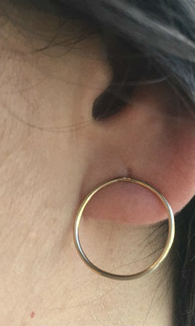 .14kt Gold filled Handmade Circle stud Earrings