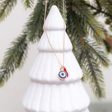 Load image into Gallery viewer, Lucky Evil Eye Necklace with Cornicello & Protective Herkimer Crystal