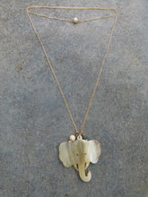 Load image into Gallery viewer, Horn Elephant charm Necklace with natural stones
