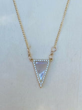 Load image into Gallery viewer, Mother of Pearl and Cubic Zirconia Triangle