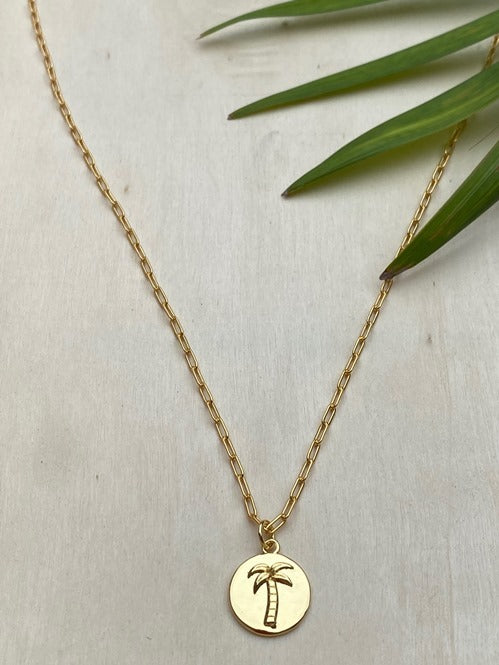 Peaceful Palm Coin Necklace