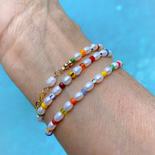 Load image into Gallery viewer, Happy Days Rainbow Pearl Choker, Bracelet, Anklet - 3 in 1.