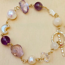 Load image into Gallery viewer, Purple Moon & Star Toggle Bracelet
