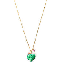 Load image into Gallery viewer, Malachite Heart Necklace