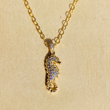 Load image into Gallery viewer, Sparkly Seahorse Charm Necklace
