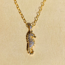 Load image into Gallery viewer, Sparkly Seahorse Charm Necklace