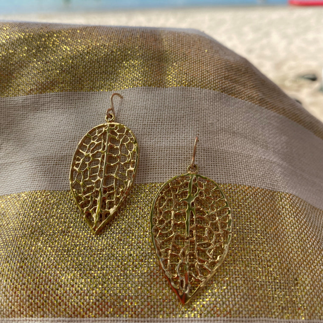 Sea Fan Leaf Earrings (Med.)