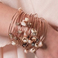 Load image into Gallery viewer, Shell Bangle Bracelets Trio