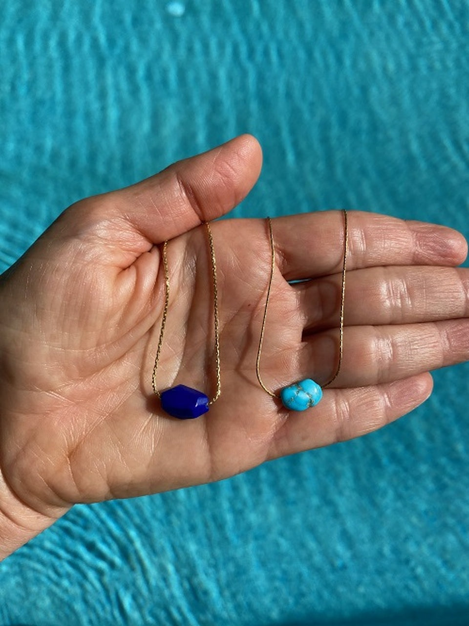Sleeping Beauty Turquoise or Lapis Lazuli  Nugget Necklace