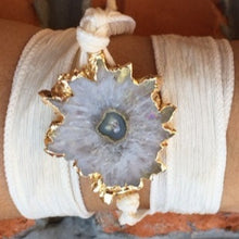 Load image into Gallery viewer, .Stalactite Druzy Wrap Bracelet - Ivory