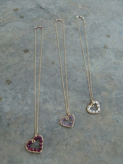 Mosaic Heart Necklace - 14kt Gold filled