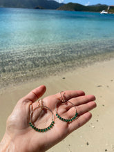 Load image into Gallery viewer, Rainforest Green Onyx Hoop Earrings