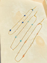 Load image into Gallery viewer, Apatite, Lapis or Moonstone & Pearl Choker
