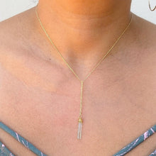 Load image into Gallery viewer, Blue Aquamarine Crystal "Y' Necklace