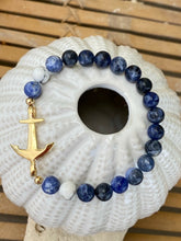 Load image into Gallery viewer, Anchor elastic Denim Lapis Bracelet