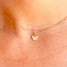 Load image into Gallery viewer, Farfalla Tiny Pearl Butterfly Necklace
