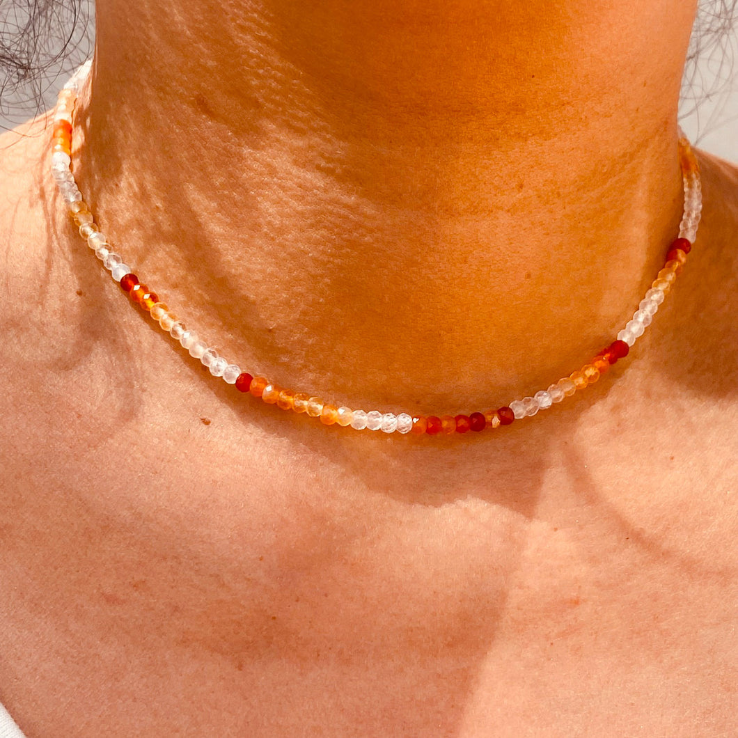 Mexican fire opal choker Necklace