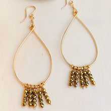 Load image into Gallery viewer, Golden Hematite Fringe FUN Earrings