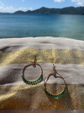 Load image into Gallery viewer, Rainforest Green Onyx Hoop Earrings