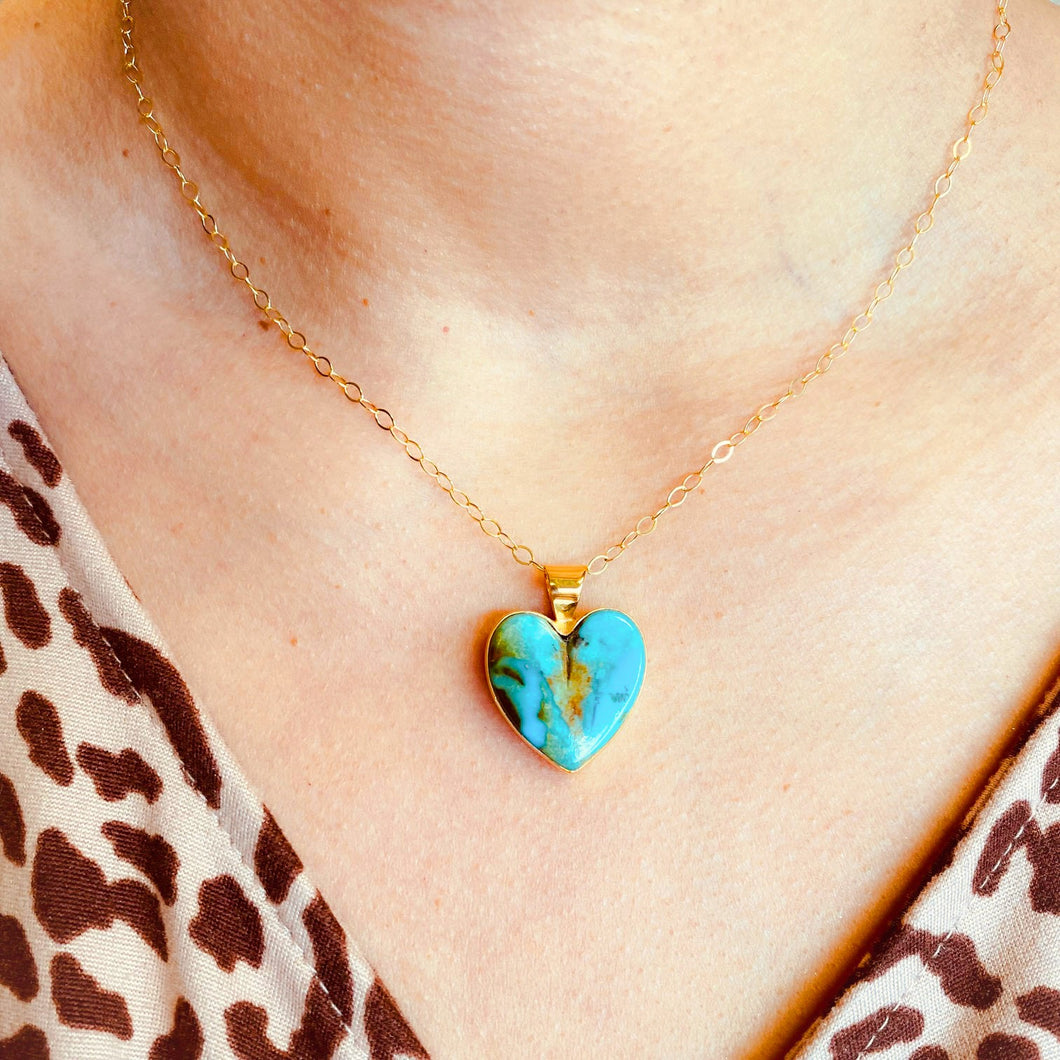 Amor Azul Medium HEART Necklace