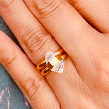 Load image into Gallery viewer, Herkimer Quartz Crystal adjustable Ring