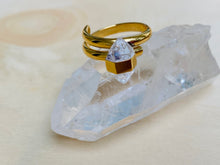 Load image into Gallery viewer, Herkimer Quartz Crystal adjustable Ring
