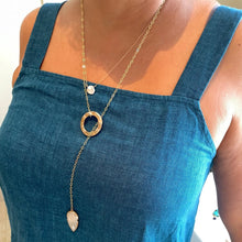 Load image into Gallery viewer, "Abalone" Hoop and Moonstone Arrowhead