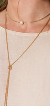 Load image into Gallery viewer, Lariat/choker with long chains & natural stones Necklace