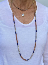 Load image into Gallery viewer, Blue Lapis, Sunstone &amp; Opal Necklace
