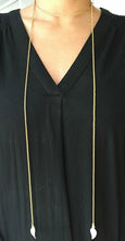 Load image into Gallery viewer, Lariat/choker with long chains & natural stones Necklace