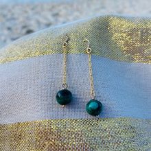 Load image into Gallery viewer, Green Malachite Gum Drop Earrings