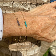 Load image into Gallery viewer, 14kt Gold Dash of Blue Bracelet