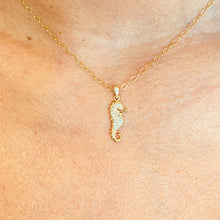Load image into Gallery viewer, Sparkly Seahorse Charm Necklace