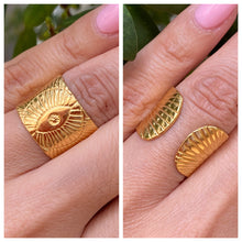 Load image into Gallery viewer, Evil Eye Sunrays Ring Adjustable and Reversible