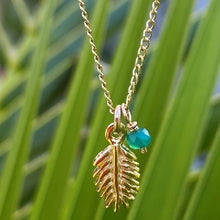 Load image into Gallery viewer, .Tiny Palm Green Onyx Leaf Necklace
